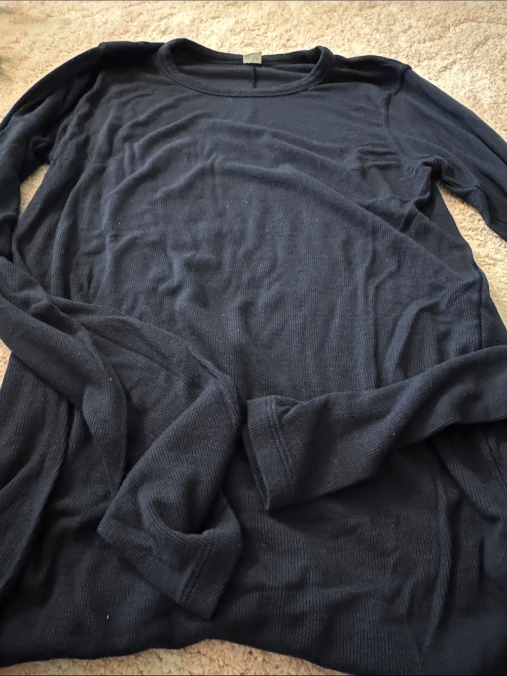 Lulu lemon light weight sweater long sleeve in Navy Blue rounded hem